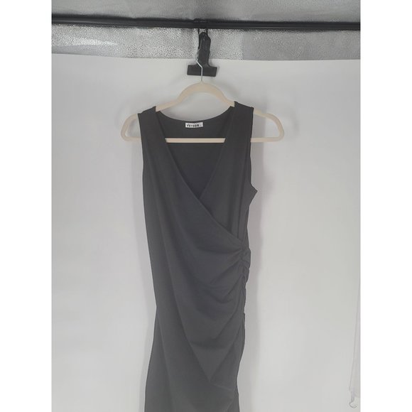 VETIOR Women's Sleeveless Deep V Neck Wrap Ruched Bodycon Cocktail Party Mini Dr - Picture 4 of 4